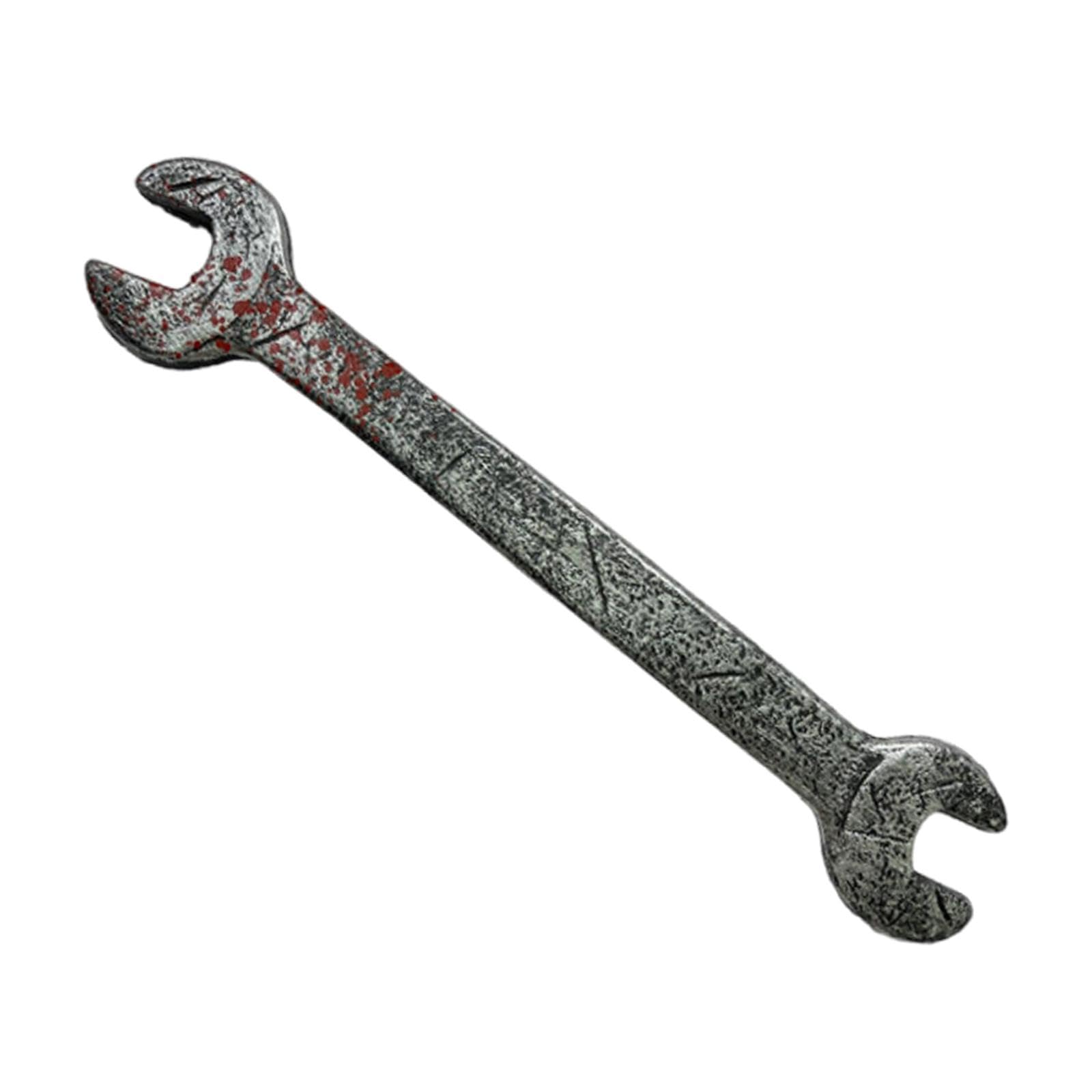 Halloween Fake Wrench Tool Accessory Simulation Spanner Toy Realistic Detail Appearance Easy to Grip Made of PP Suitable for Cosplay Costume Party, 39cmx7.5cm