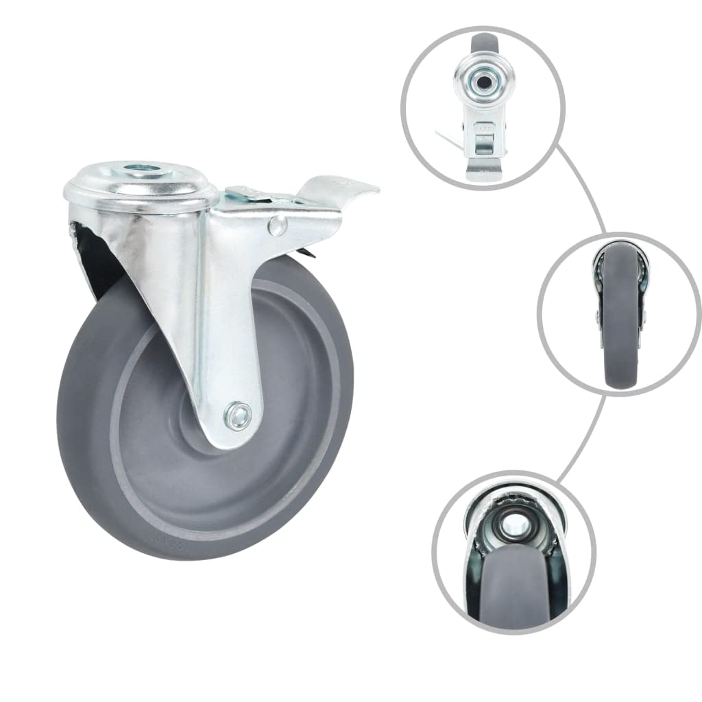 vidaXL Ruedas giratorias con agujero pasador 8 unidades 125 mm