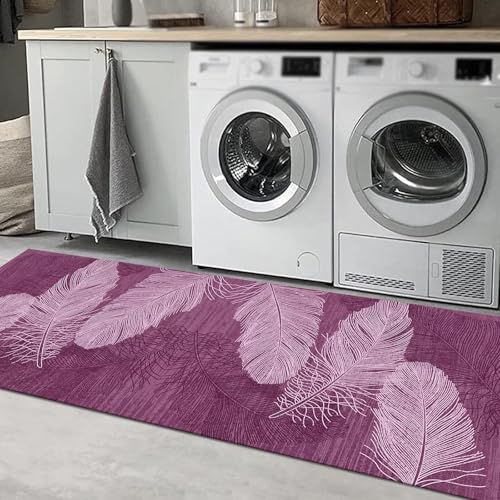 Tapis de couloir abstrait rose-violet design moderne 100x350 - 5