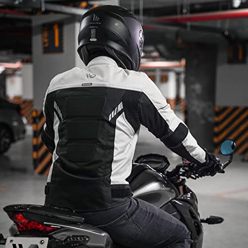 Wd Motorsports Vegas 1.0 Men’s Textile Motorcycle Jacket, All-Season Ce Armored, Waterproof Cordura Biker Jackets With Removeable Lining & Ventilated Zippers (Grey, Large) #TOP5