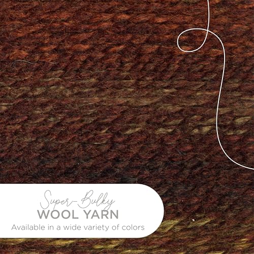 Image of Lion Brand Yarn Wool-Ease Thick and Quick Yarn, Soft and Bulky Yarn for Knitting, Crocheting, and Crafting, 3 Pack, Sequoia | Super Bulky Wool Acrylic Blend Fiber for Soft Hats, Sweaters, Chunky Blankets, Yarn for Crochet, Knitting, Crafts, Weaving