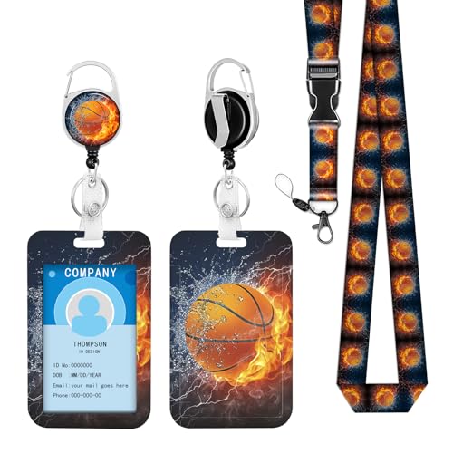 Basketball ID Badge Holder with Lanyards