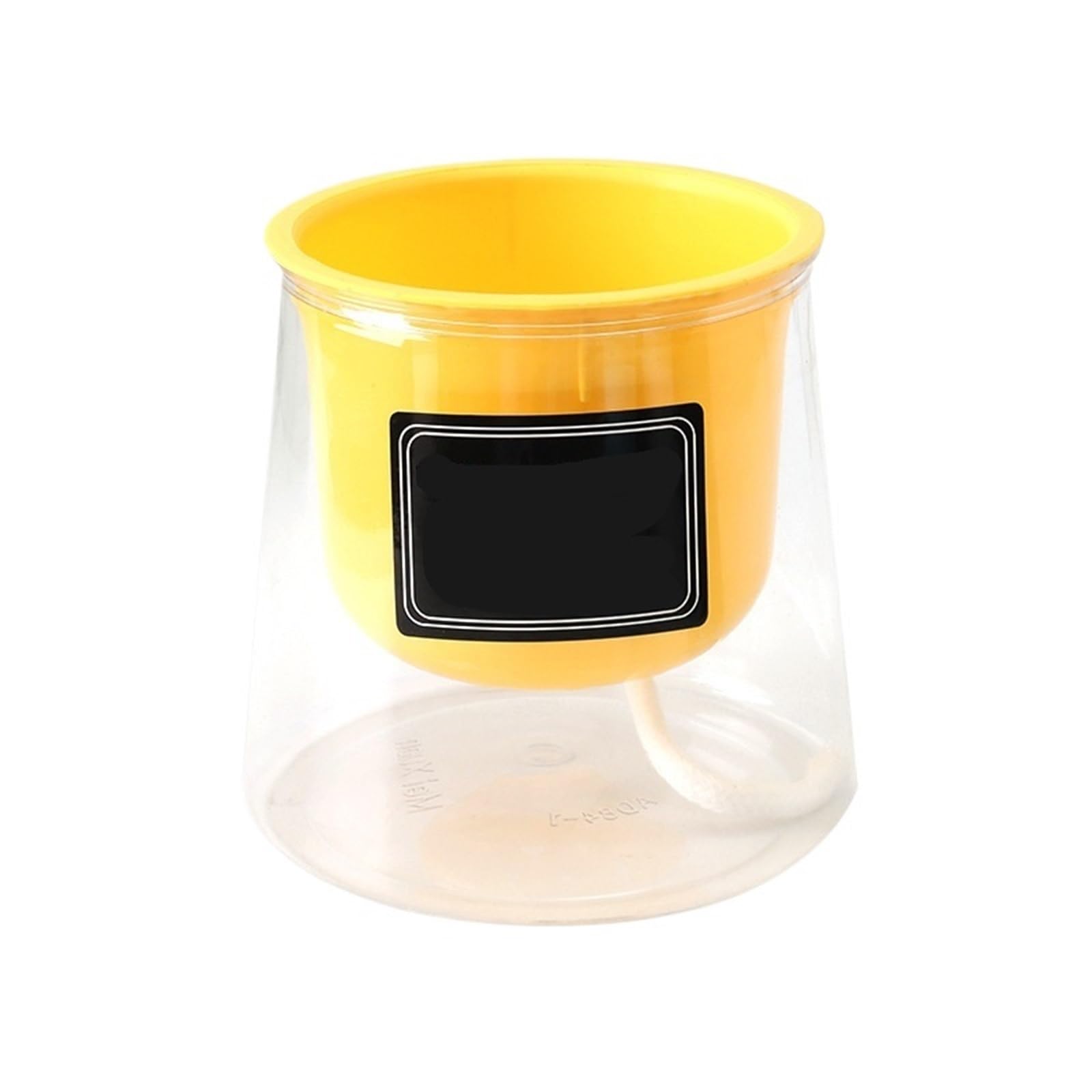 WLIHDB 2Pcs ColorfulWatering Plastic Flower Pot Simple Succulent Planter Small Garden for Seeds Seedling(Yellow)