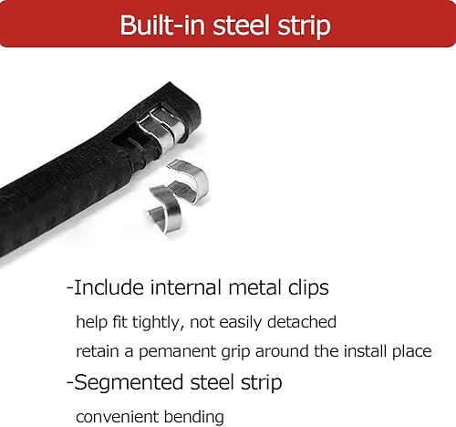 Miniatura 3 de Borde de goma negro de 26 pies, se adapta a borde de 116 pulgadas, tira de sello de goma flexible en U para superficies afiladasrugosas,