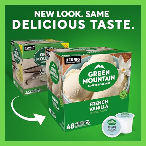 Image of Green Mountain Coffee Roasters French Vanilla Coffee, Keurig Single-Serve K-Cup Pods, Light Roast, 48 Count