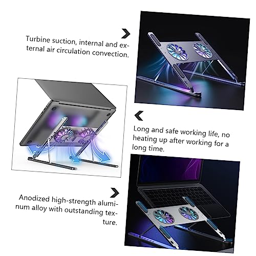 Base para laptop con ventilador y soporte ajustable de aluminio miniatura 7