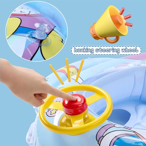 Image of Inflatable Kiddie Float | Water Baby Floater for Kids| Safe Anti-flip Diaper Style Swim Tube Rider| Swim Pool Tube for Toddlers|Multicolor Cute Swimming Pool Safety Seat (Space Ship)