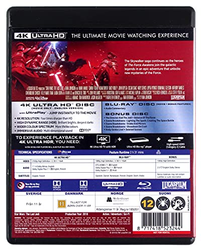 Star Wars - The Last Jedi - 4K Ultra HD+ Blu-ray (Ingen Sv. Text) - Image 2