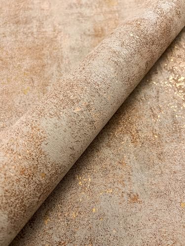 Papel pintado efecto cemento visto beige para cubrir imperfecciones sin obras 3