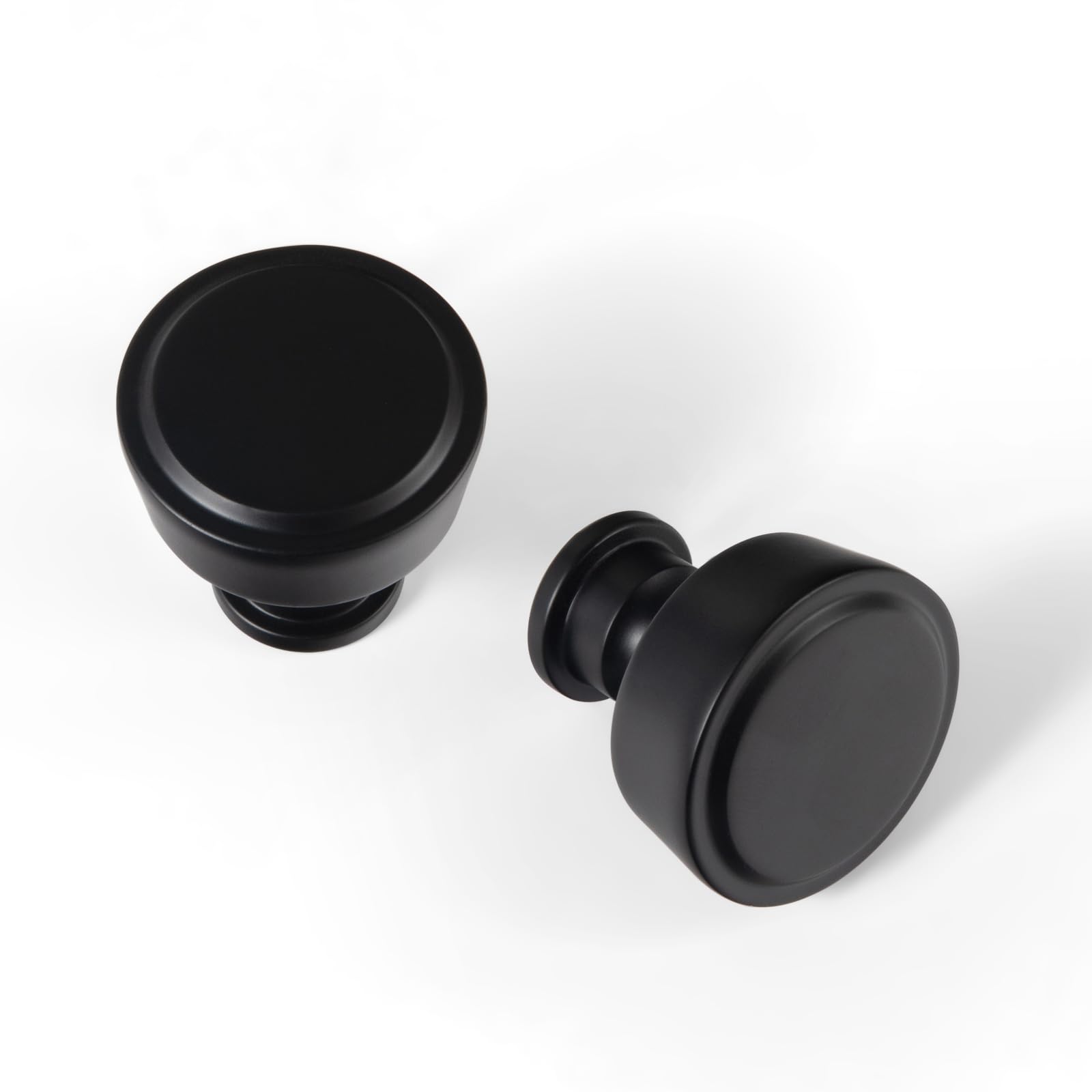 Goo-Ki 6 Pack Matte Black Cabinet Handle Drawer Knobs, Single Hole Solid Zinc Alloy Modern Bar Pull Kitchen Hardware for Closet Dresser Wardrobe