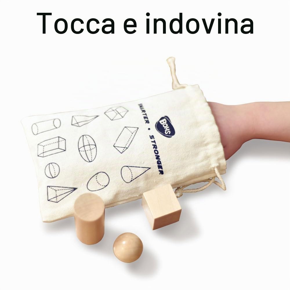 BOHS Solidi Geometrici 3D Montessori, 10 Set per Classe, 100 Pezzi