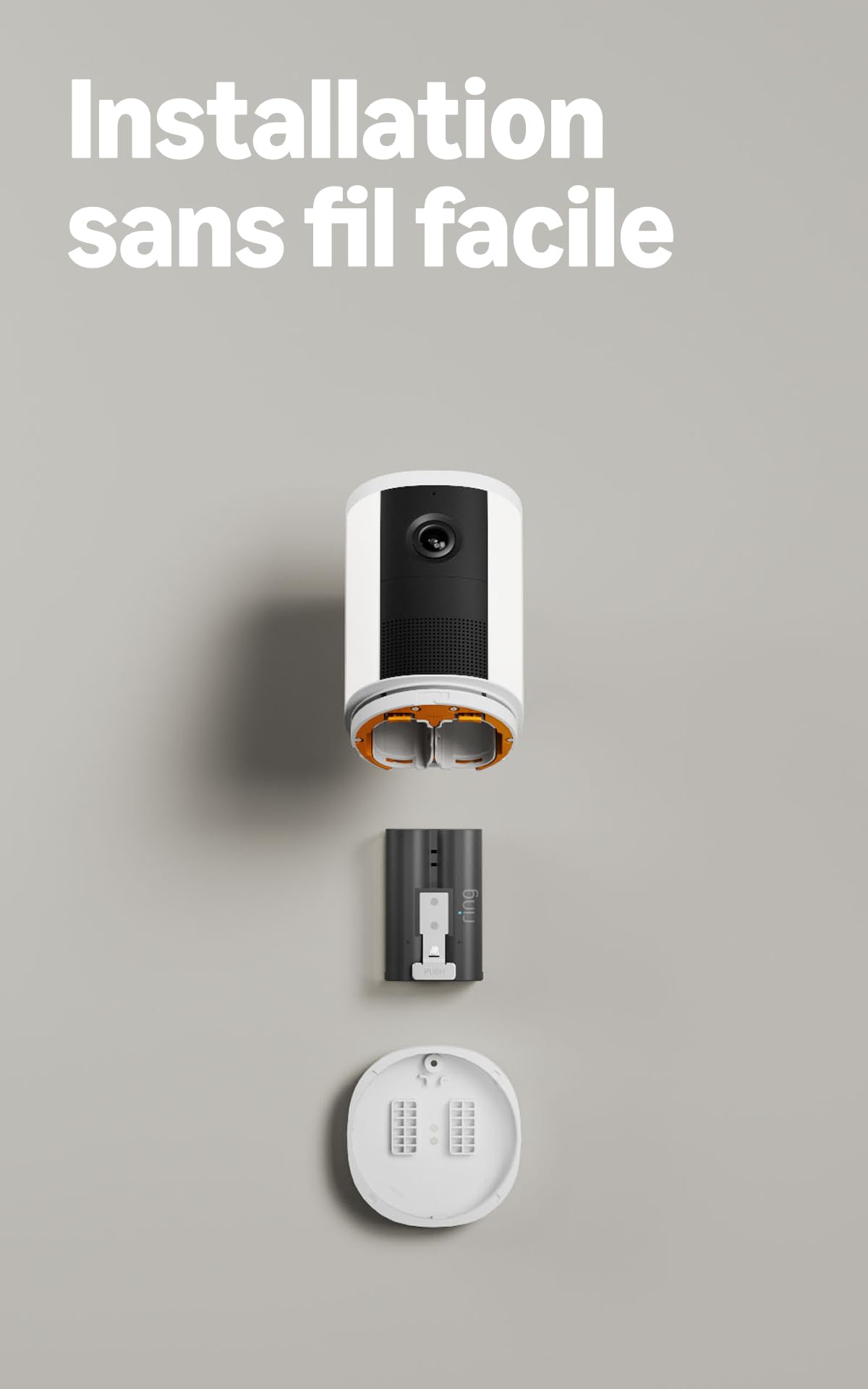 Ring Caméra Spotlight (Spotlight Cam), sans fil (nouvelle génération), Vidéo Retinal 2K , Zoom amélioré 6x, Projecteurs activés par les mouvements, Essai gratuit de 30 jours à l'abonnement Ring