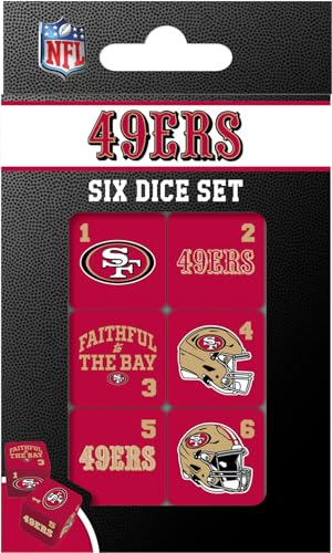 MasterPieces San Francisco 49ers NFL Dice Set Activity for Kids and Families - Great Gift Idea for Holidays Birthdays and Everyday Playtime – Officially Licensed NFL Dice Game for Adults and Kids