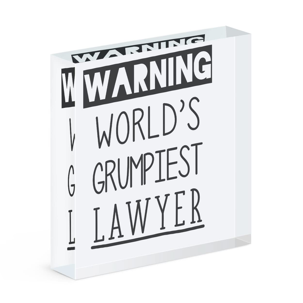 Gift Base Warning World's Grumpiest Lawyer Acrylic Block Photo Frame