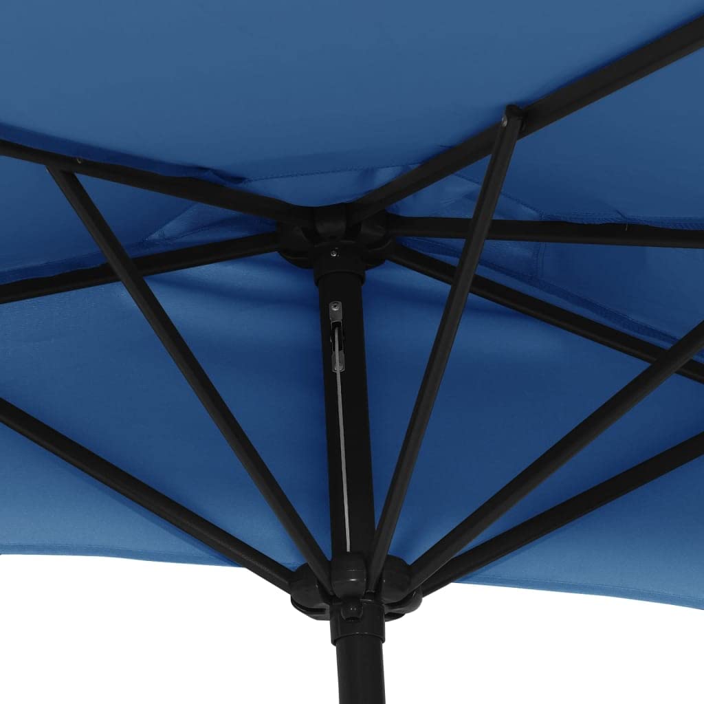 Ombrellone da balcone semicircolare, 300 x 155 cm, con manovella e asta in alluminio da 38 mm, ombrellone da terrazzo, tettuccio parasole per balcone, terrazzo, giardino, rosso bordeaux