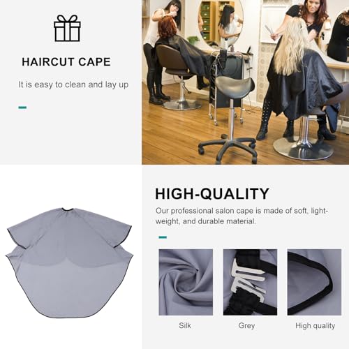 Capa para corte de cabello con mangas gris miniatura 3