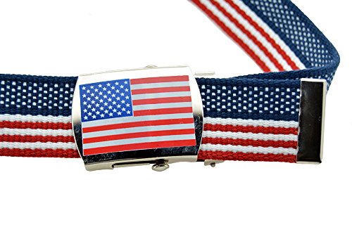 ACCmall Usa Flag Canvas Military USA Flag Web Belt & Buckle 60 Inch2