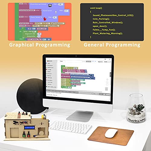 LAFVIN Smart Home IoT Learning kit DIY Electronics STEM Educational Set Support Graphical Programming Compatible with Arduino IDE with Tutorial