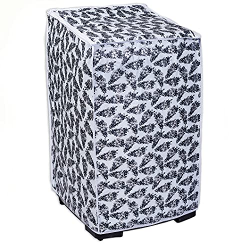 Image of Classic Top Load Washing Machine Cover Suitable For Whirlpool 360 / Stain Wash Back Panel 6 Kg, 6.5 Kg, 7 Kg, 7.5 Kg (58cmsX58cmsX97cms, Black & White)