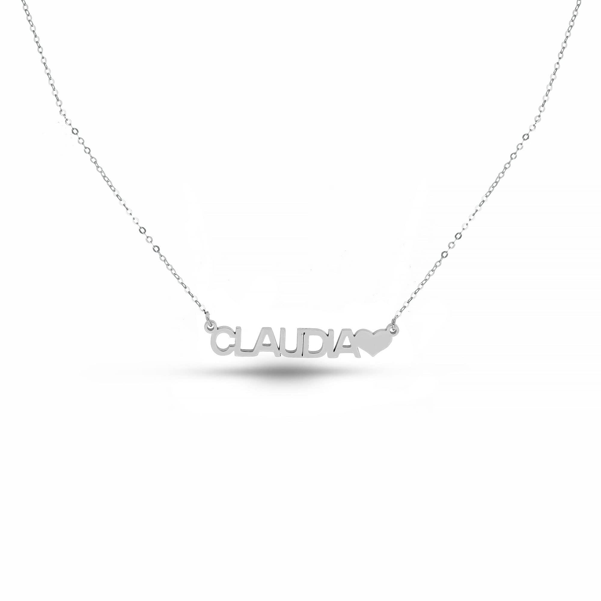 Donipreziosi Collar de mujer con nombre de acero | Collar personalizado con nombre | Joyas con nombre: colgantes personalizados y cadena ajustable fina