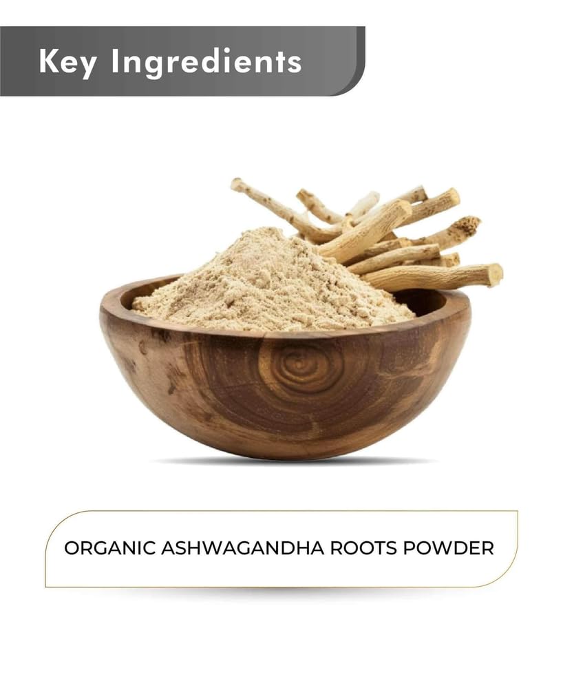 Just Jaivik Organic Ashwagandha Root Powder (454g, Pack of 2 x 227g) | Pure Ayurvedic Churna for Stress Relief, Immunity & Sleep Support 1