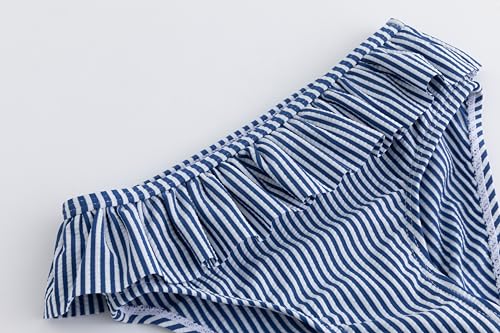 Image of LIZENS Girls Two Piece Swimwear Ruffle Trim 2-12Years Flounce Striped Beach Bathing Suit