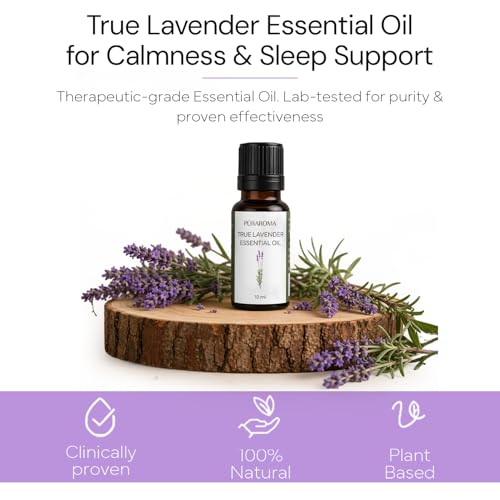 Image of True Lavender Essential Oil 10ml | Pure & Therapeutic Grade | Soothes Muscle Spasms & Pain Relief | Supports Relaxation & Better Sleep | Aids Scar Reduction | Ideal for Diffuser & DIY Blends | Natural Skin & Hair Care | Suitable for Children