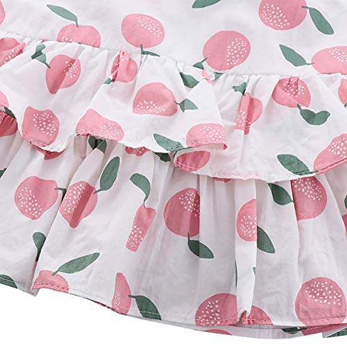 BAOBAOLAI Conjunto de roupas infantis para bebês, meninas, verão, estampa de frutas, sem mangas, col