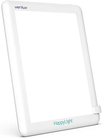 Verilux HappyLight Lucent - One-Touch Light Therapy Lamp with 10,000 Lux, UV-Free, LED Bright White Light &amp; Detachable Stand for Boosting Mood &amp; Improving Sleep