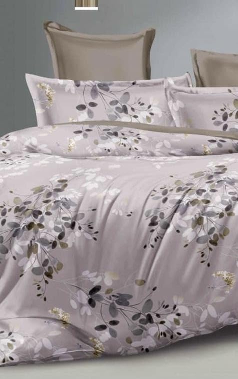 Floral King Size Luxury 3pc Bed Sheets Set - 1 flat sheet 250 cm x 270 cm with 2 pillow covers 50 cm x 75 cm + 15 cm (bed linen, sheets and pillowcase set, bedding set, king size bedding) (rose pink)