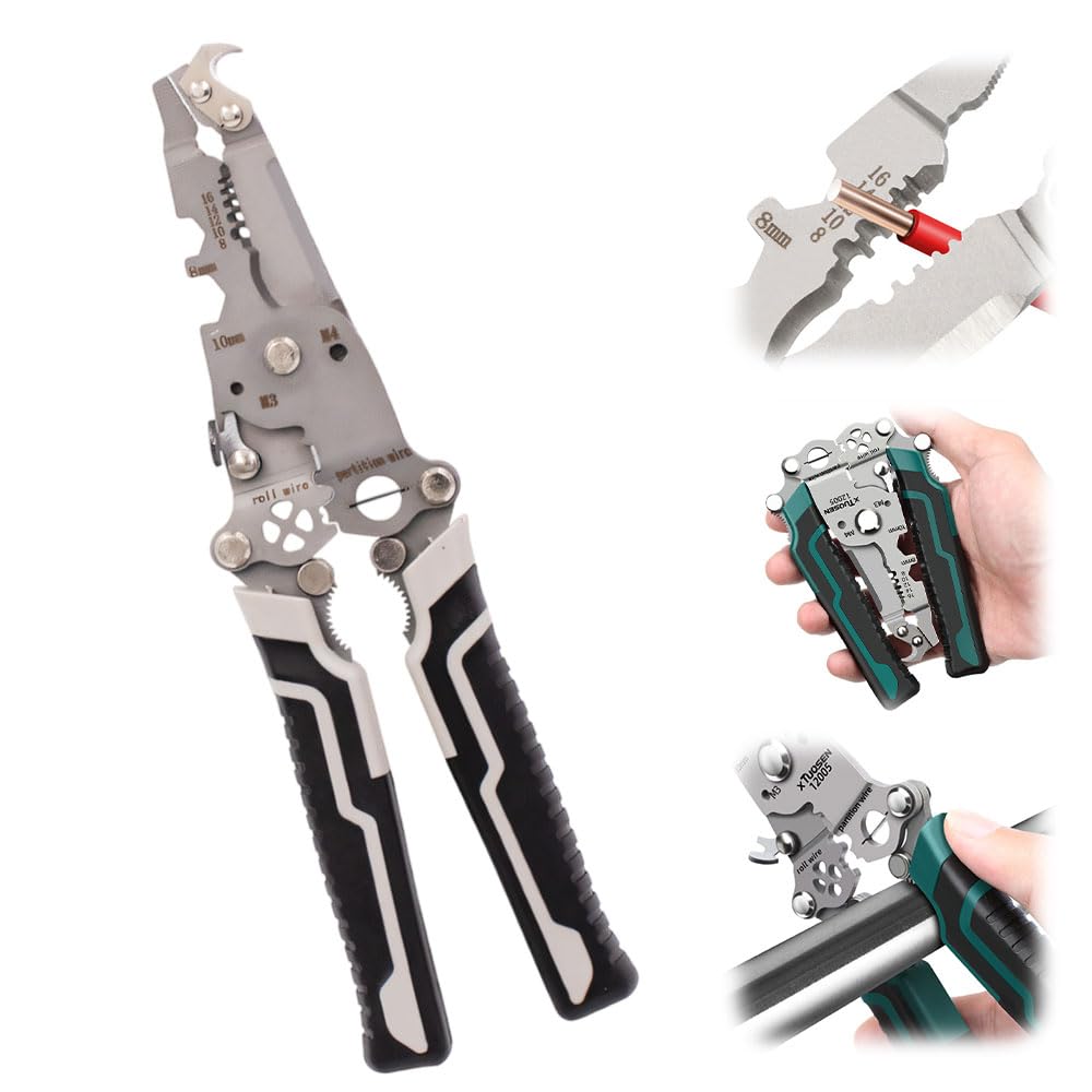 18 in 1 Foldable Wire Stripper, 2025 New Multifunctional Foldable Wire Stripper Wire Stripper Tool, Automatic Wire Stripper and Cutter, Wire Crimping