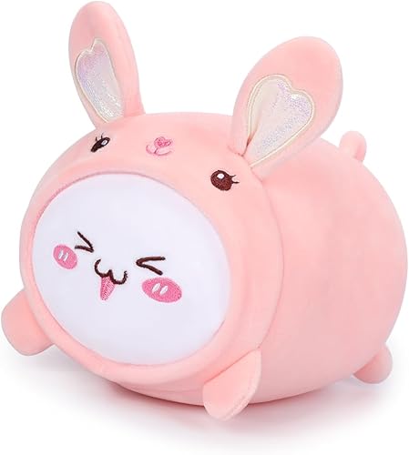 Miniatura 1 de AIXINI Bonita almohada de peluche de conejo de gato de 15.7 pulgadas, peluche suave de gato Kawaii con disfraz de conejo, almohada blanda de