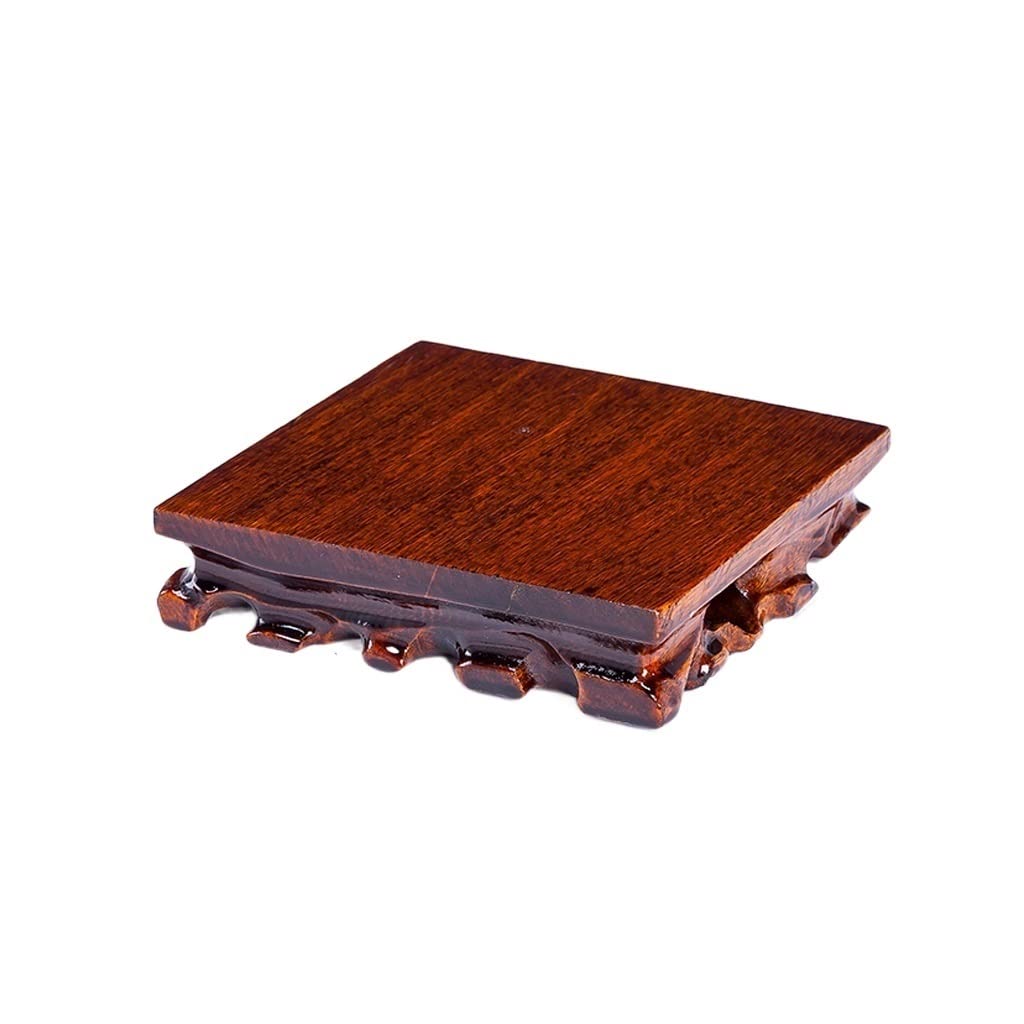 TEESONG Bonsai Pedestal Bonsai Base Display Stand Handicraft Square Wood Ornament Stone Buddha Statue Teapot Vase for Home Office Decoration Vase Pedestal Display Stands(20CM)