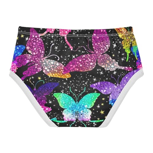 Cotton Girls Underwear Toddler Neon Butterflies Black Panties for Girl Fun Print Briefs Kids Undies 2t2