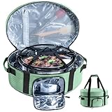 Insulated Slow Cooker Carrying Bag for 6-8 Quart CrockPot and Hamilton Beach Slow Cooker with See-thought Window, Portable Carrier Case with...