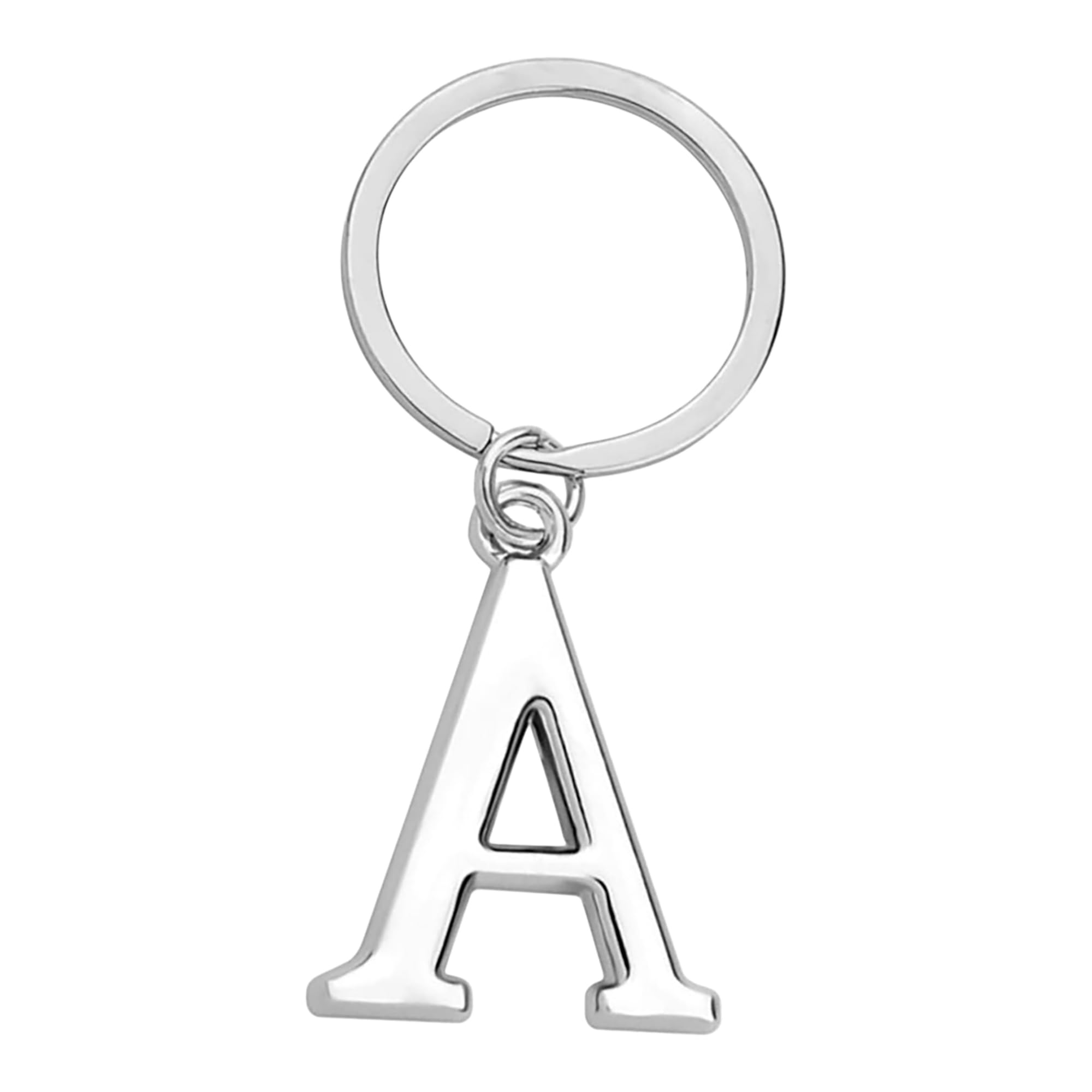 Rohans Keyring Letter - Initial Alphabet Key Ring Charm Silver and Gold (Silver, A)