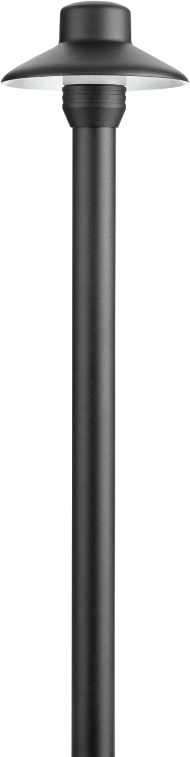 Kichler 12V Brass 3" Dome Small Hat Path Light in Black Brass (Drop-in), Landscape Lighting, (17.25" x 4.25"), 15506BKB