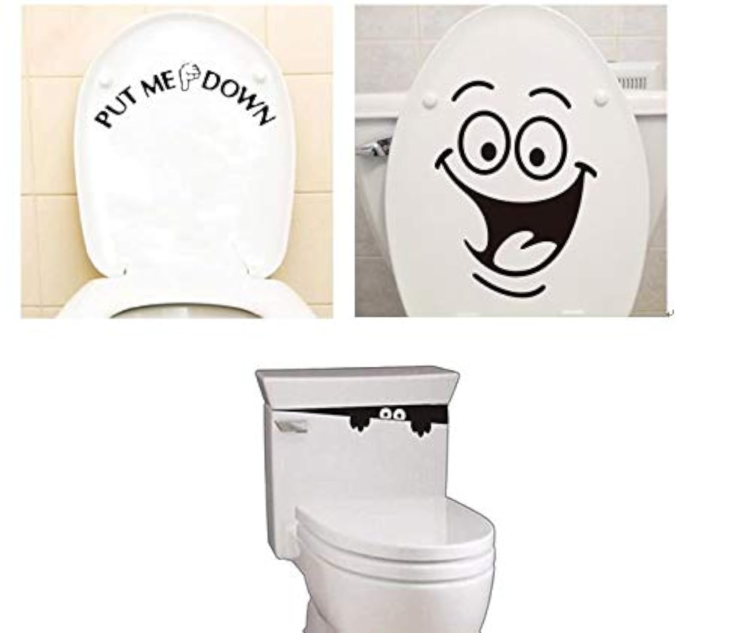 Autocollant Murial Toilette Amusant - Sticker Décoratif Salle De Bain 25x20 Cm, Amovible Et Réutilisable