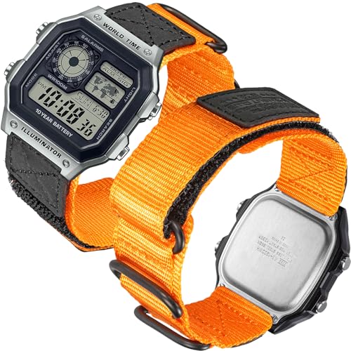 HEMSUT 18mm iCXgbv Casiop NCbN[X~^[X^C ϏՌvoh AE-1200 DW-H5600 AE-1000W F-91W A168WȂǗp