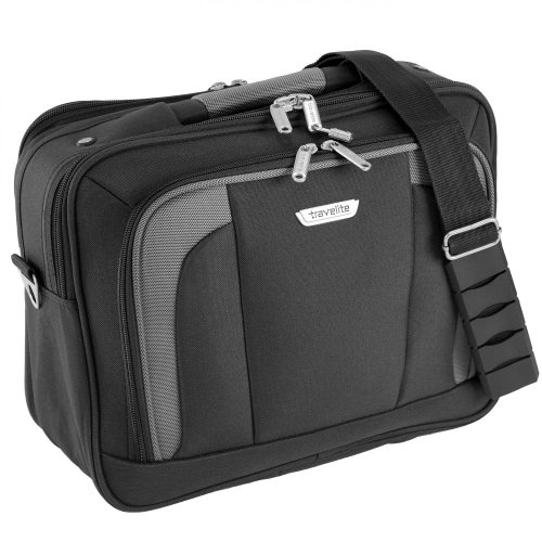 Travelite Handgepäck Tasche mit Aufsteckfunktion, Gepäck Serie ORLANDO: Klassische Weichgepäck Bordtasche im zeitlosen Design, 098484-01, 18 Liter, 1,0 kg, schwarz