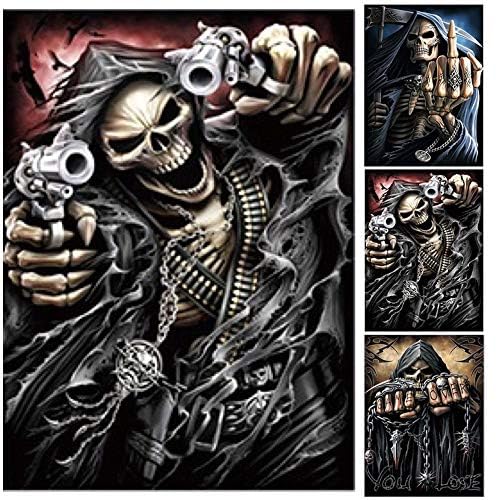 Game Over Grim Reaper Skeleton Death Assassin & Guns...
