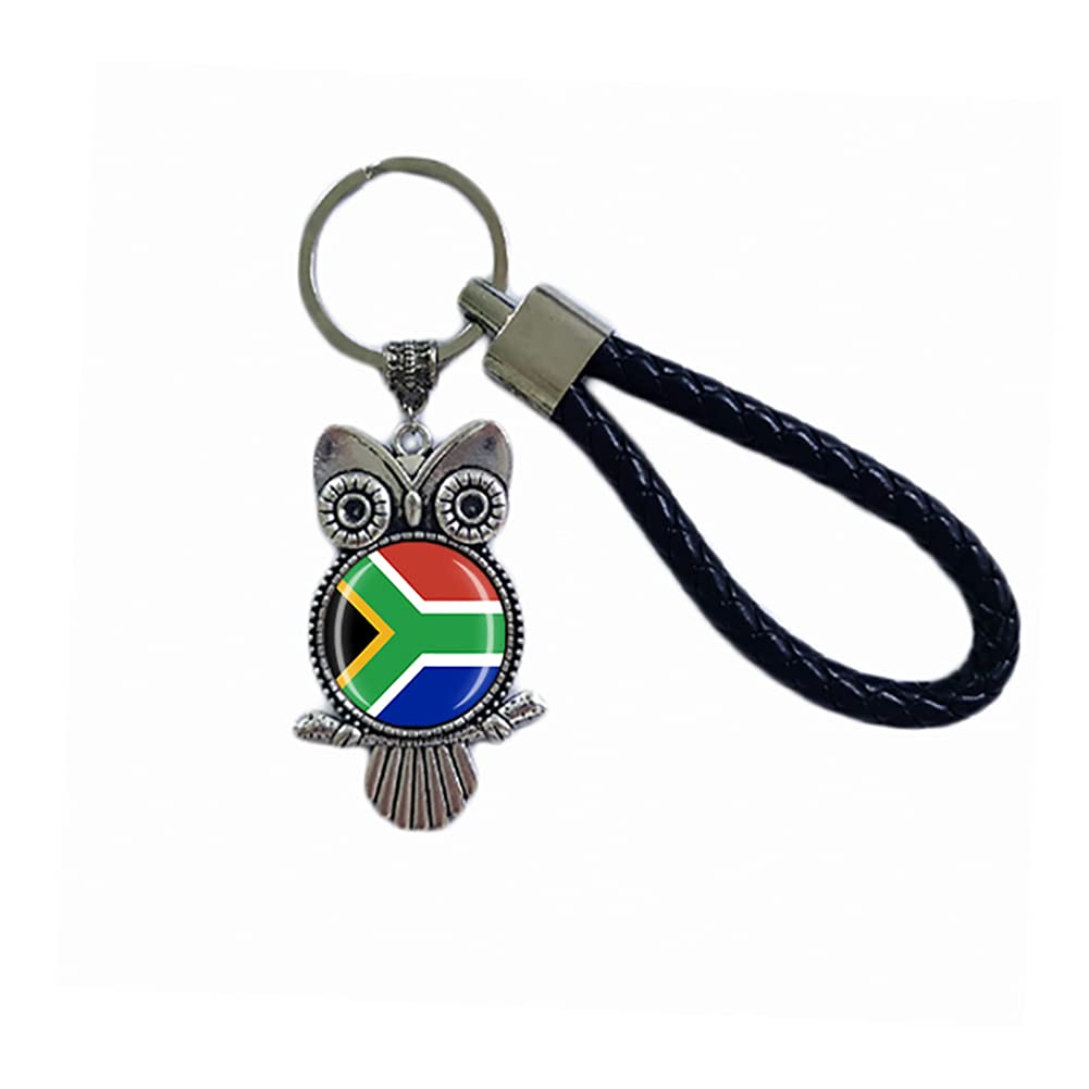 Flag Key Chain South Africa Souvenir Gift Key Ring Owl Pendant Keychain For Men Women