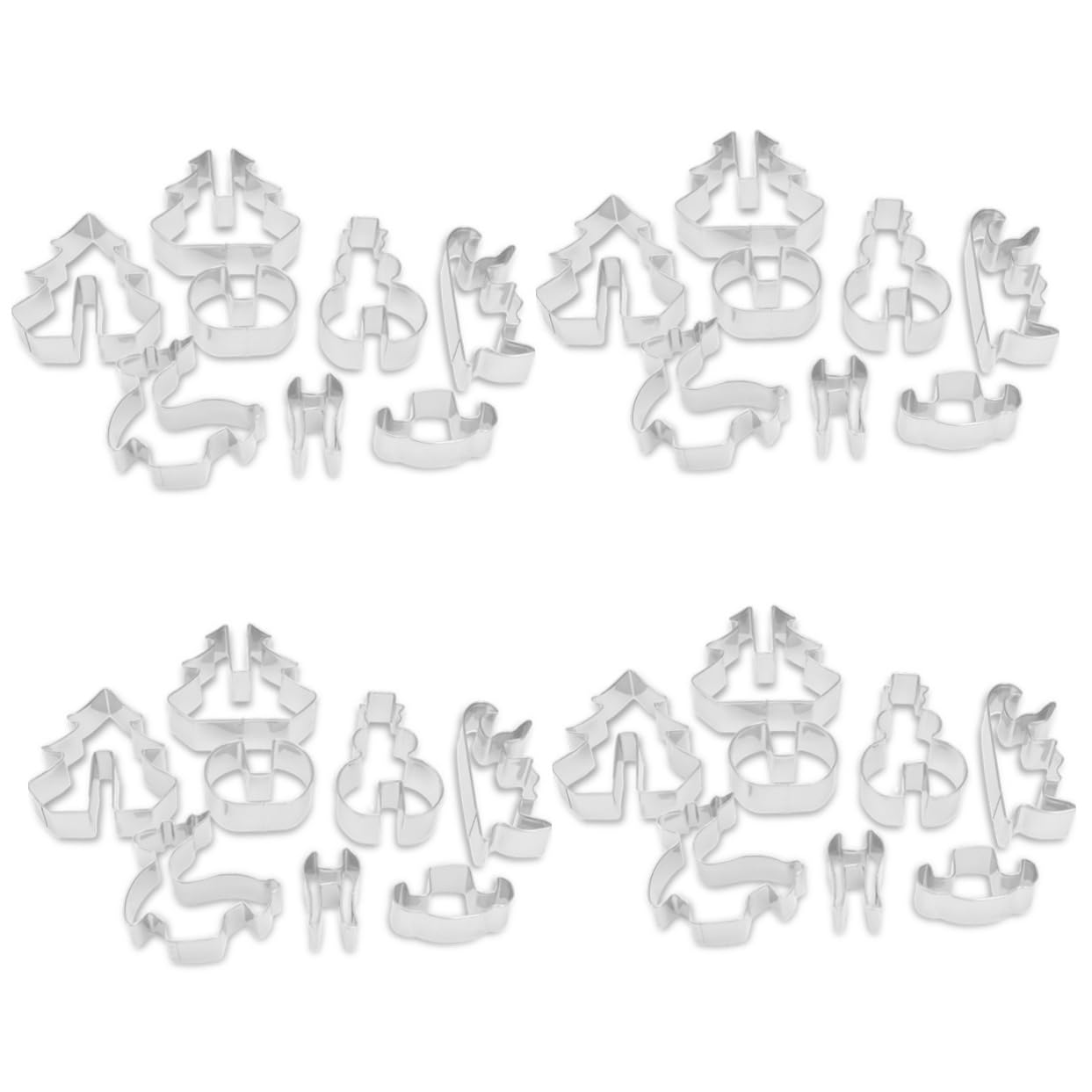 Alipis Lot De 4 Jolis Moules À Biscuits Et Emporte-pièces De Noël En Acier Inoxydable Pour Garçons Et Filles (8 Pièces X 4)