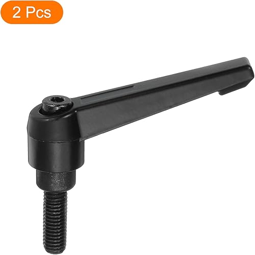 Miniatura 24 de uxcell 2 perillas ajustables M8 x 3.150 in, mango de rosca macho, botón de trinquete de liberación rápida, perno giratorio para maquinaria de torno