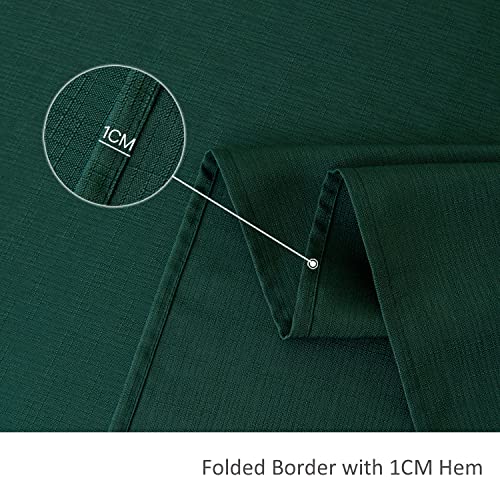 maxmill Rectangle Slubby Textured Christmas Tablecloth Waterproof Spillproof Wrinkle Free Table Cloth, Kitchen Dining Room Decoration, Holiday Party, Banquet Event Dinner, 52 x 70 Inch, Hunter Green – Image 7