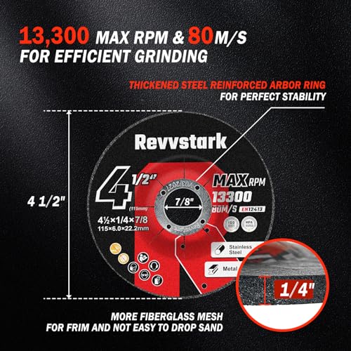 Revvstark GRINDING DISCS-25 Pack Grinding Wheels 4-1/2 Inch thumb #1