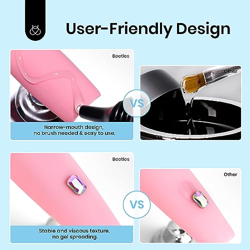 Image of Beetles Rhinestone Nail Glue Gel, Strong Hold Nail Art Adhesive for Gems