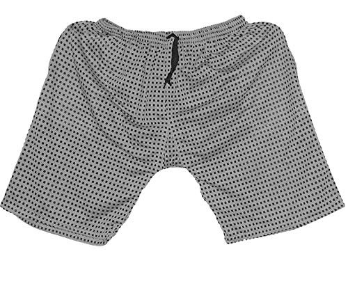 ephemeral Men Casual Cotton Boxer Shorts/Small Square Check Print Bermuda Boxers (L.Grey, L)-picture-51