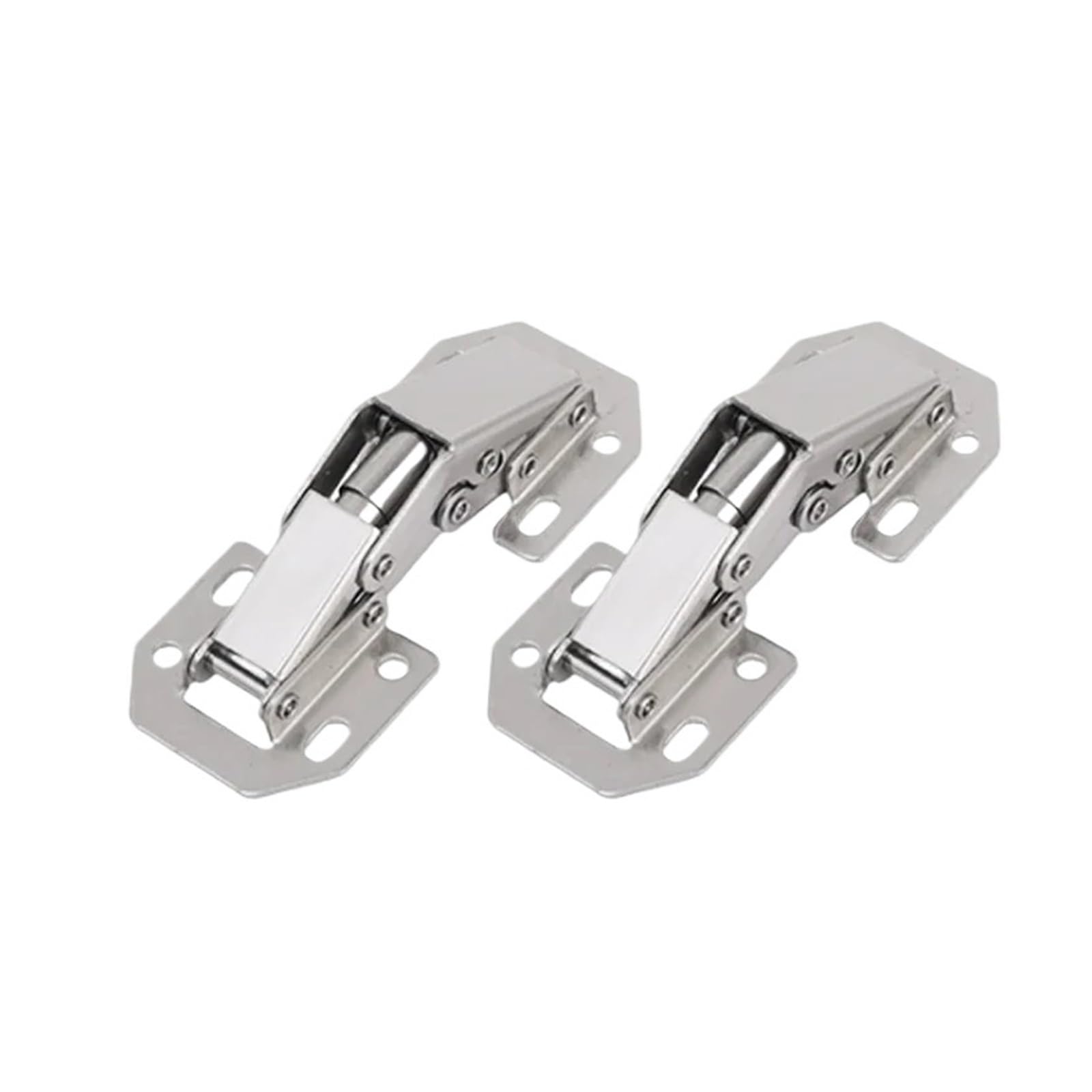Iklaaqetbxps 2Pcs 90 Degree No-Drill Hydraulic Buffer Hinges, Silver Hardware Accessories For Cupboard And Cabinet Doors(2Pcs)