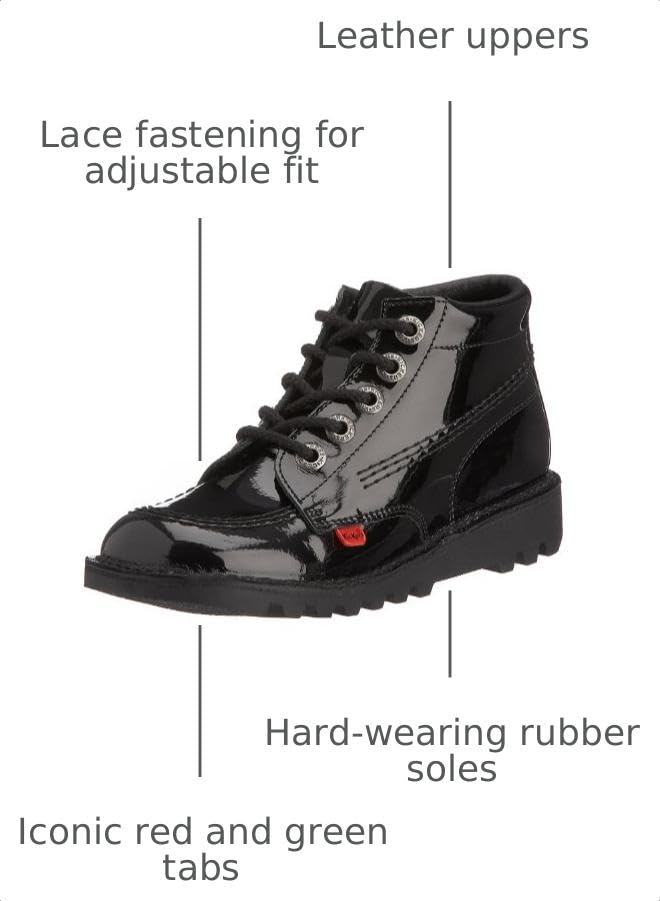 Image of Kickers Unisex Kids Kick Hi Classic Ankle Boots | Extra Comfortable | Added Durability | Premium Quality,